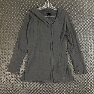 The North Face Dark Gray Full Zip Adjustable Hooded‎ Sweater Women's Size Medium